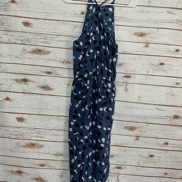 LOFT Ann Taylor Blue Vine Halter Midi Dress - Picture 4 of 8